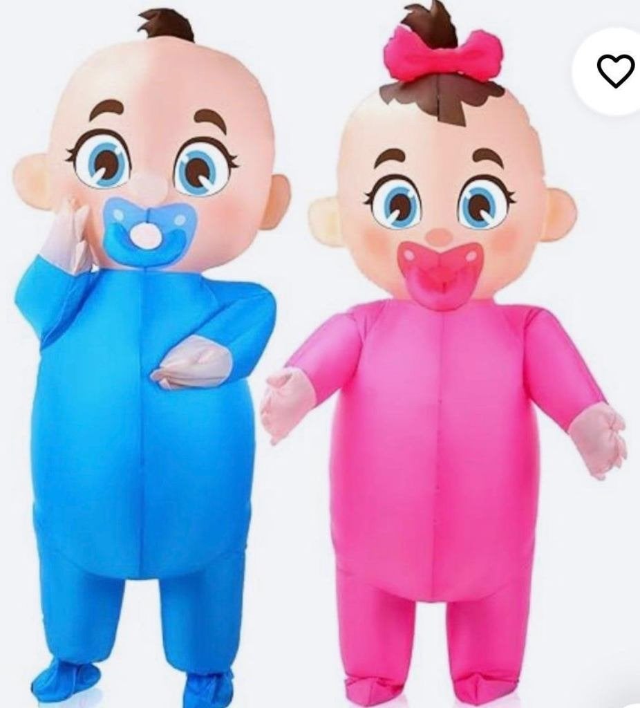 Opblaasbare babykostuums gender reveal, Ophalen of Verzenden, Zo goed als nieuw, Kostuum