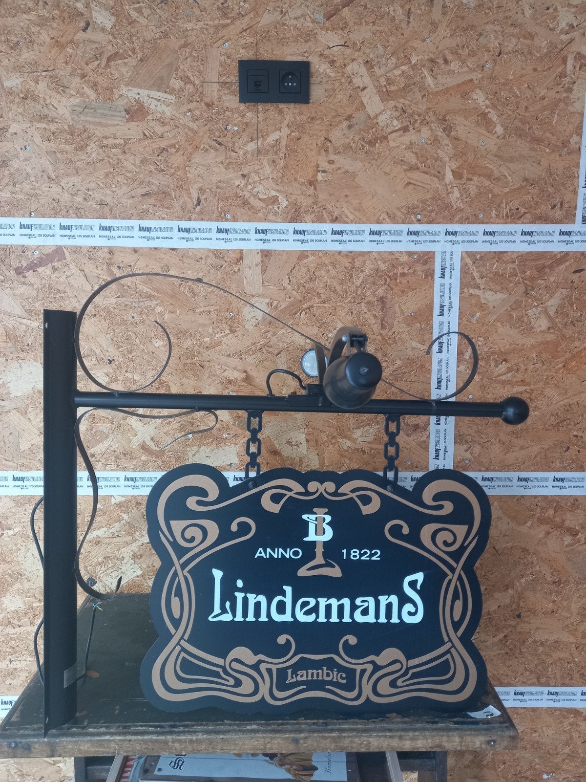 lindemans lichtreclame, Verzamelen, Ophalen, Gebruikt, Reclamebord, Plaat of Schild