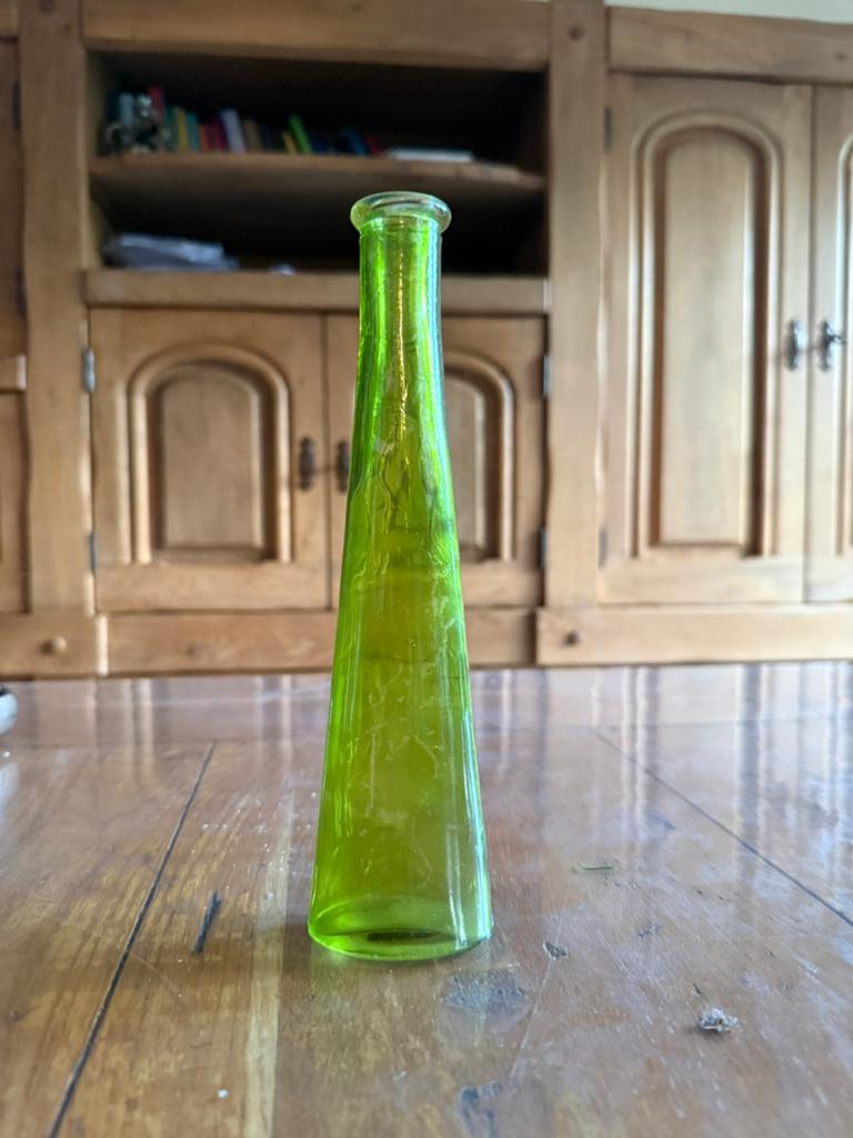Petit vase décoratif vert style rétro, Moins de 50 cm, Verre, Vert, Utilisé
