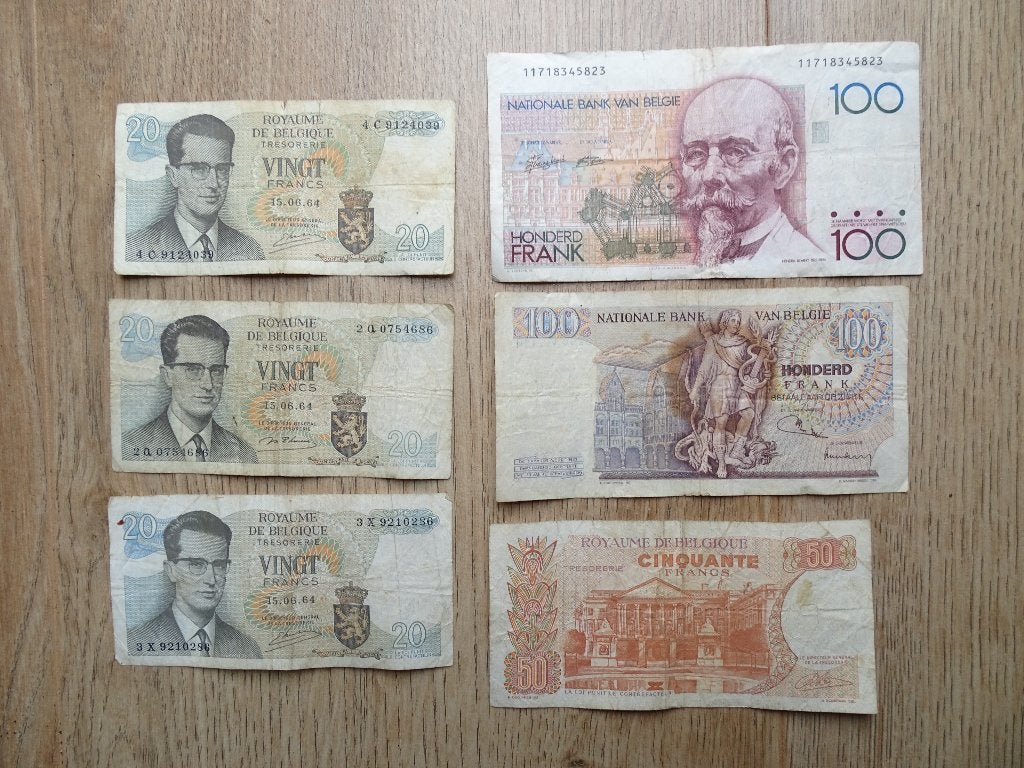 Oude bankbiljetten en munten Belgiê, Ophalen of Verzenden, Bankbiljetten