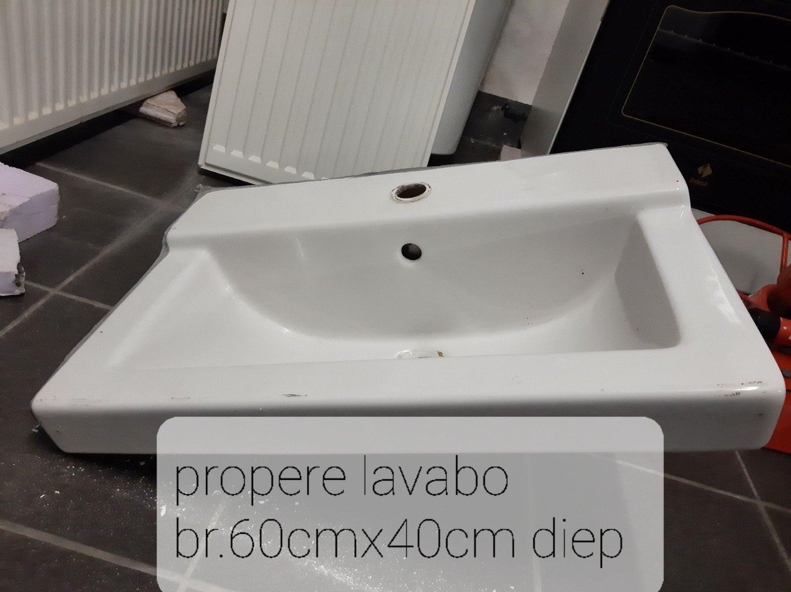 witte stenen lavabo,propere elektrische oven,, Huis en Inrichting, Ophalen, Gebruikt