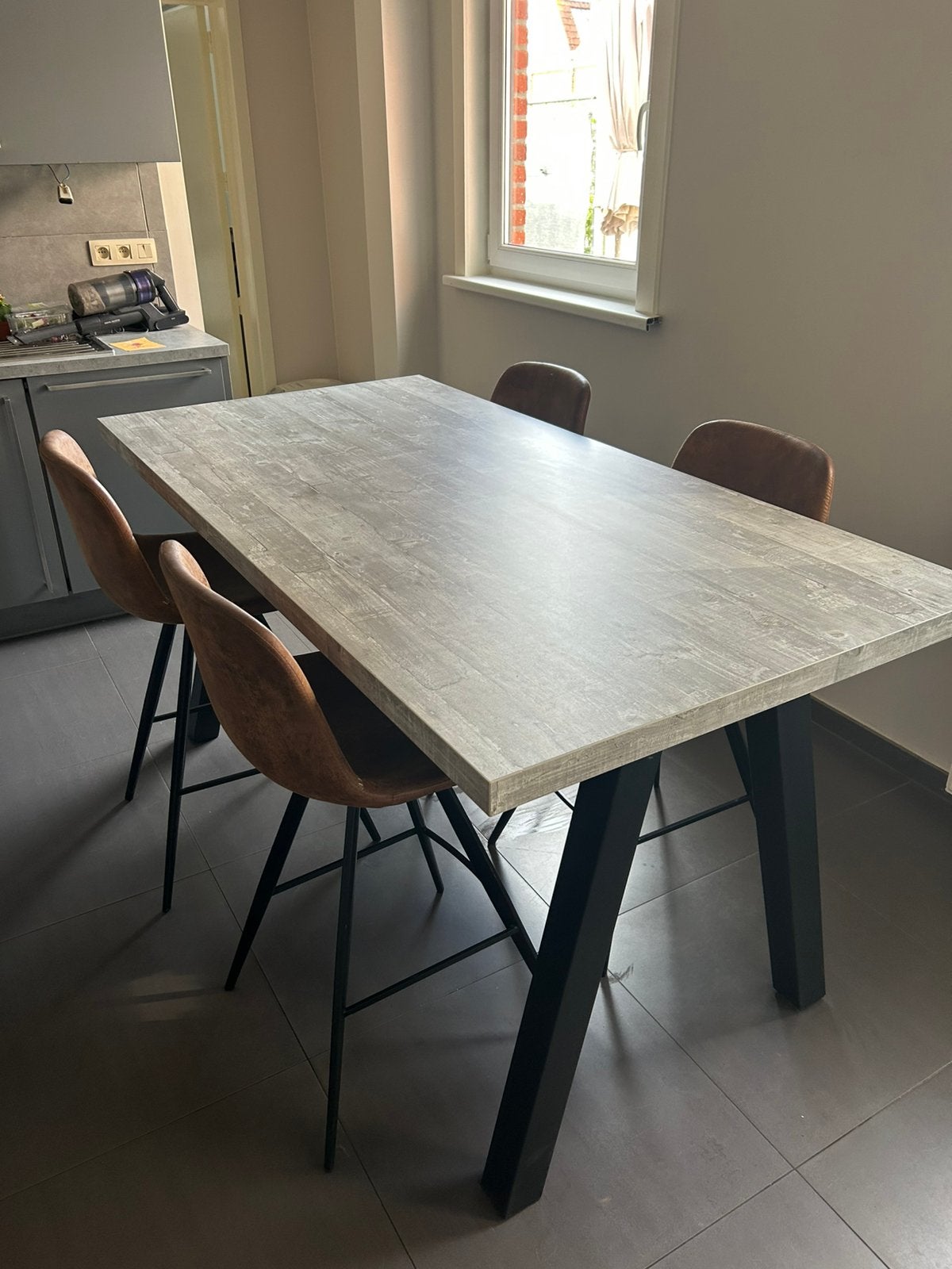 Tafel + 6 stoelen, Huis en Inrichting, Tafels | Eettafels, Ophalen, Zo goed als nieuw