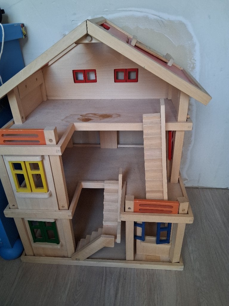 Houten poppenhuis, Kinderen en Baby's, Ophalen, Gebruikt, Poppenhuis