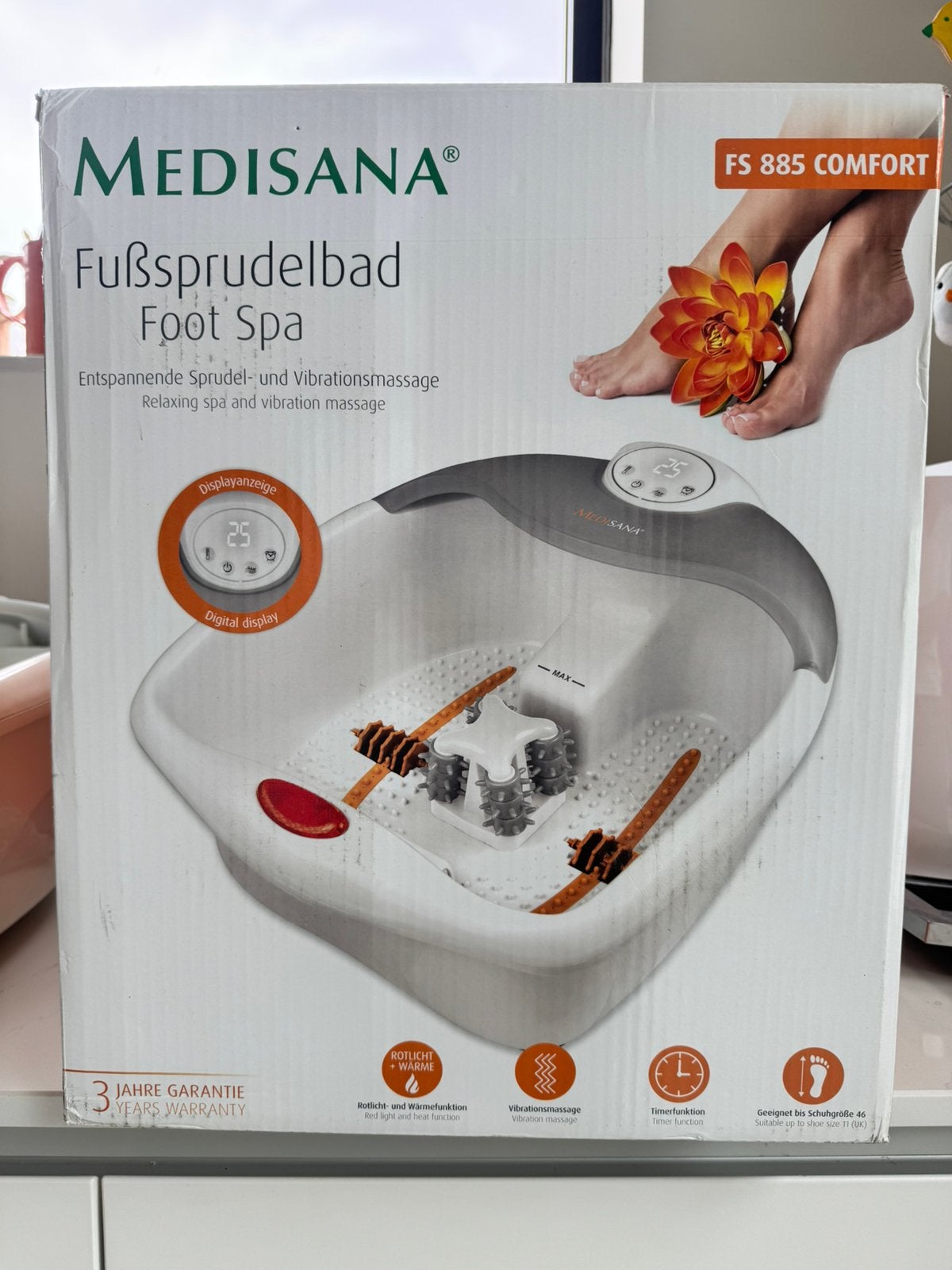 Medisana VERWARMD voetenbad, Sports & Fitness, Produits de massage, Enlèvement, Comme neuf, Appareil