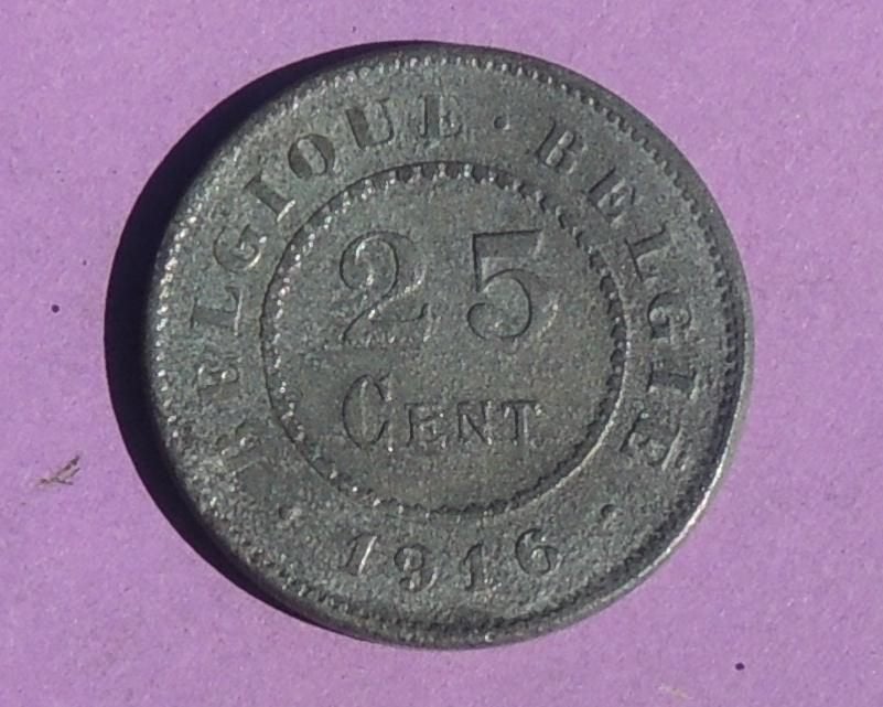 1916 25 centimes occupation allemande, Verzenden, Metaal, Losse munt