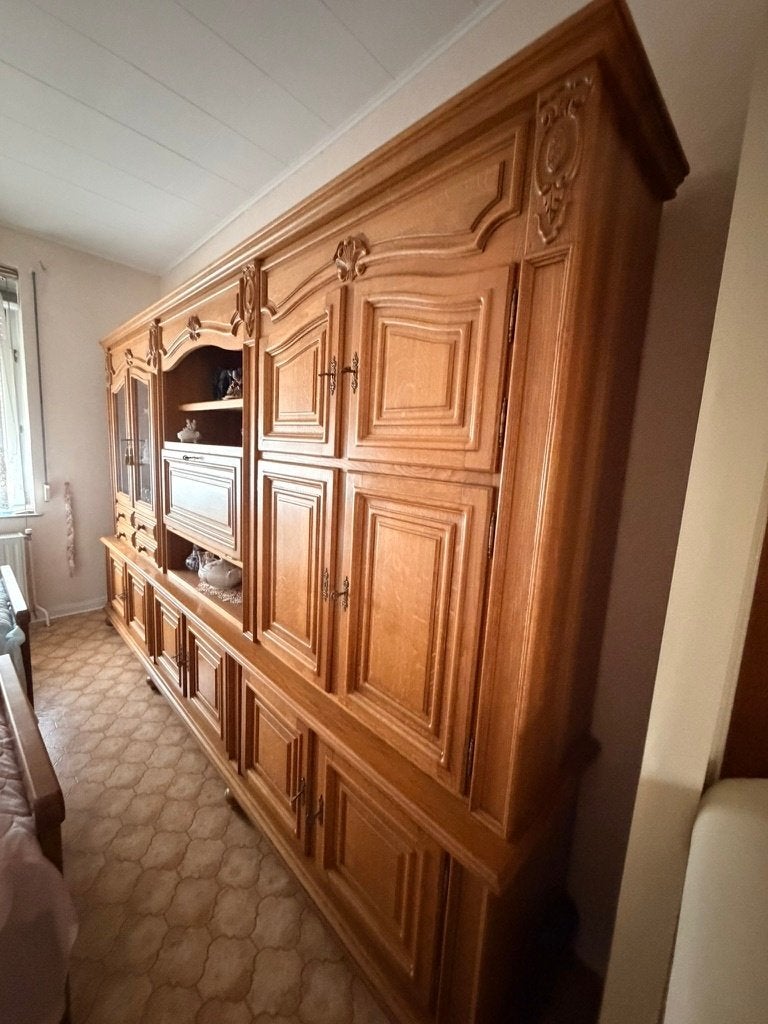 Vaisselier en bois massif, Ophalen, Met deur(en), 200 cm of meer, Eikenhout