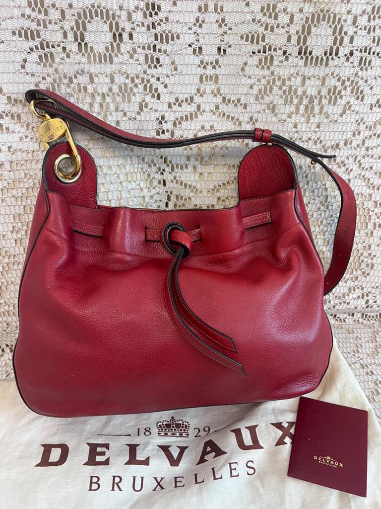 DELVAUX onberispelijke bordeauxrode leren tas, Handtassen en Accessoires, Ophalen of Verzenden, Zo goed als nieuw, Leer