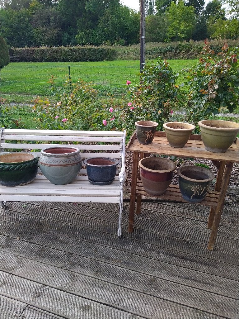Pots vernissés pour plantes terrasse/jardin, Jardin & Terrasse, Enlèvement, Poterie, Balcon