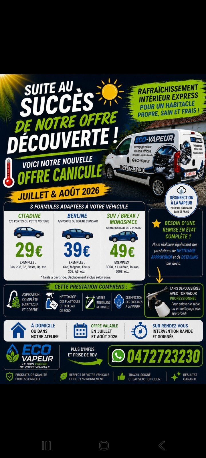 Nettoyage intérieur vehicule wallonie, Diensten en Vakmensen, Overige Diensten