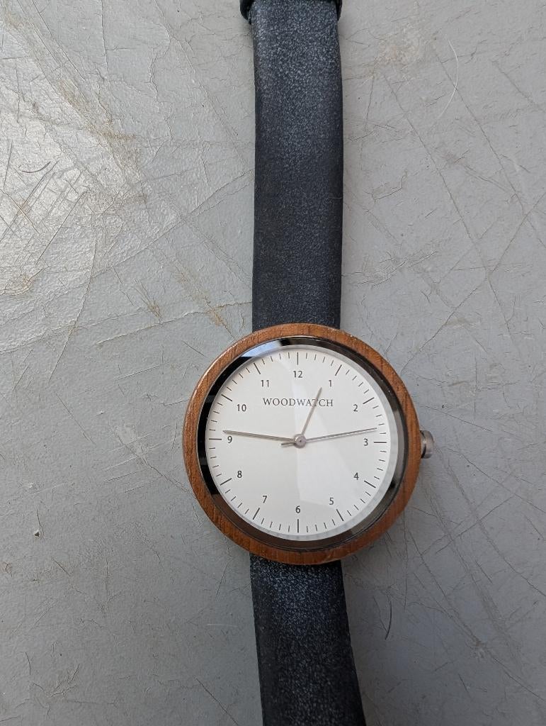 WoodWatch houten horloge dames, Overige merken, Overige materialen, Leer, Polshorloge