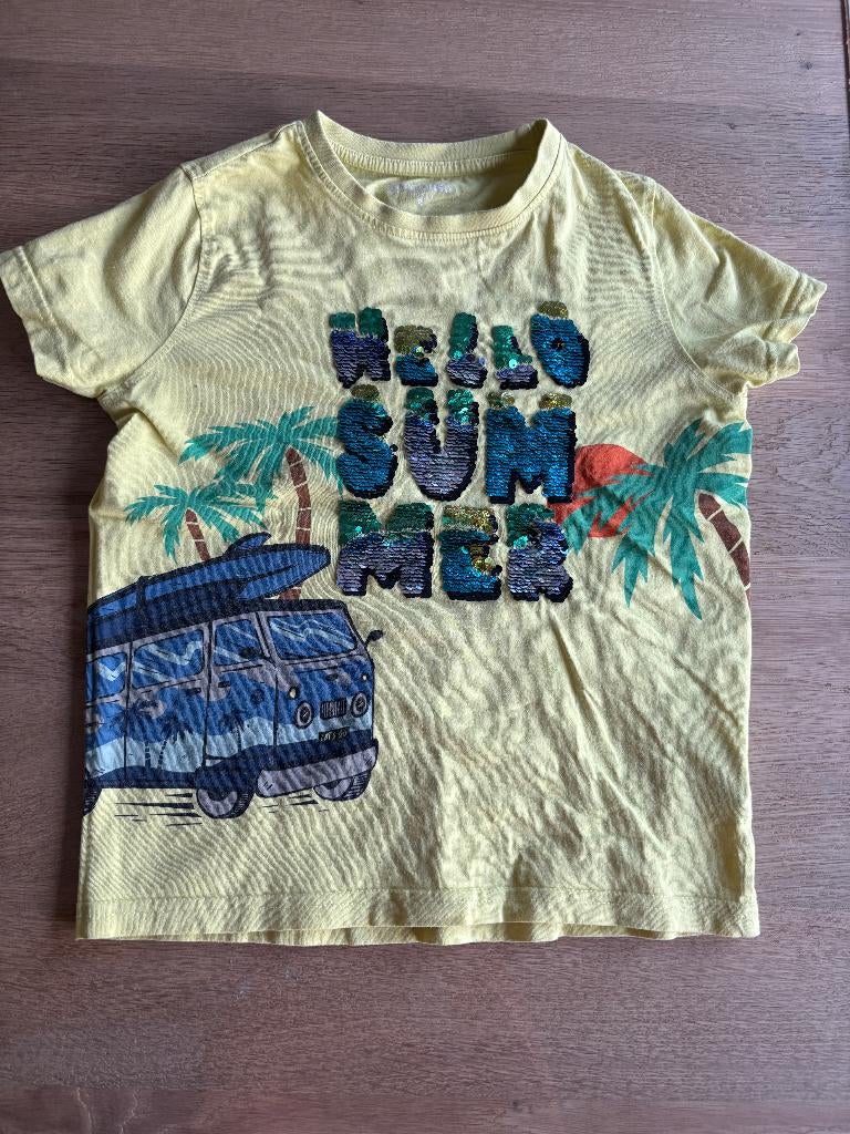 extensio gele zomer tshirt maat 122 128 of 8 jaar - BD1, Ophalen of Verzenden, Jongen of Meisje, Shirt of Longsleeve