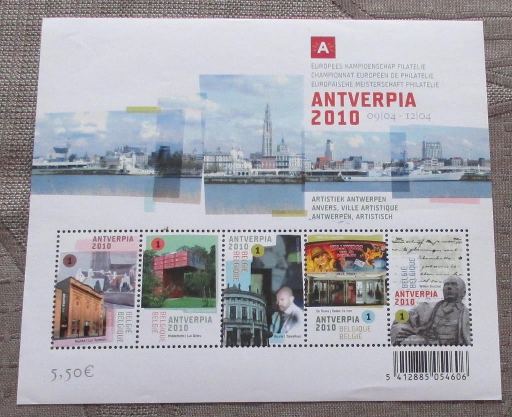 3 blokken antverpia 2010, Sans timbre, Enlèvement ou Envoi, Non oblitéré, Timbre-poste