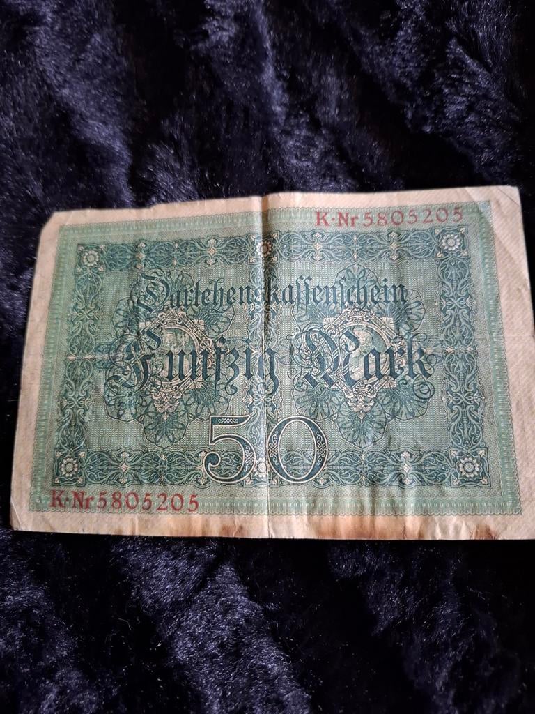 Billet de banque allemand de 5p mark du 5 août 1914