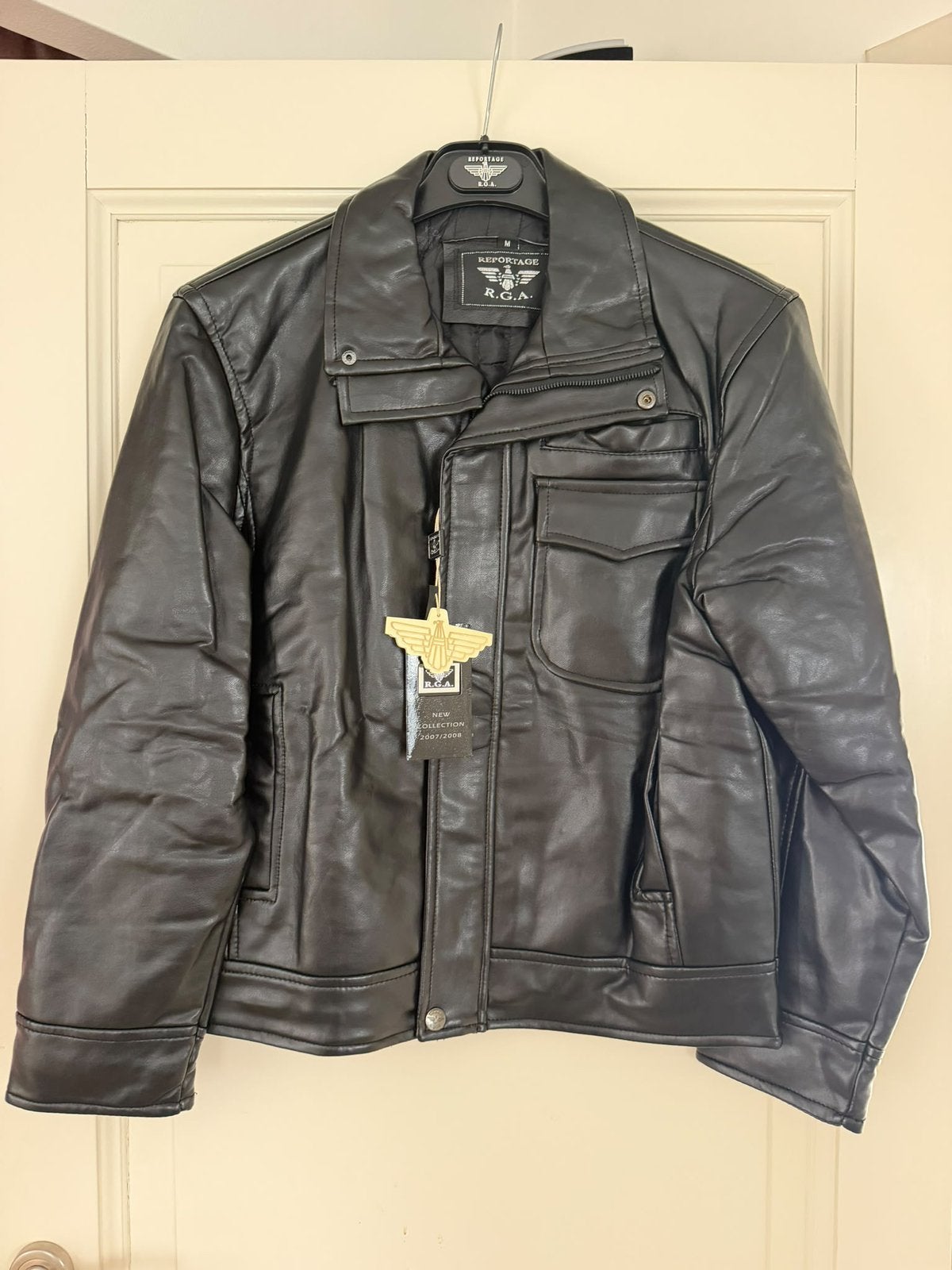 Reportage R.G.A. Men's Faux Leather Biker Jacket Black M Nwt, Vêtements | Hommes, Envoi, Neuf, Taille 48/50 (M), Noir