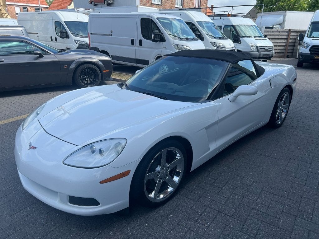 Chevrolet Corvette C6 cabrio 6l, Auto's, Chevrolet, Automaat, Lederen bekleding, Cabriolet, Wit