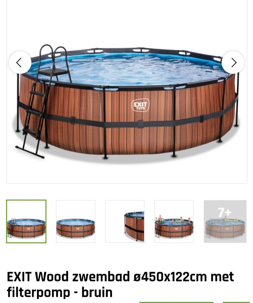 Exit zwembad 450 diameter 122 hoog, Rond, Zo goed als nieuw, 200 tot 400 cm, Ophalen