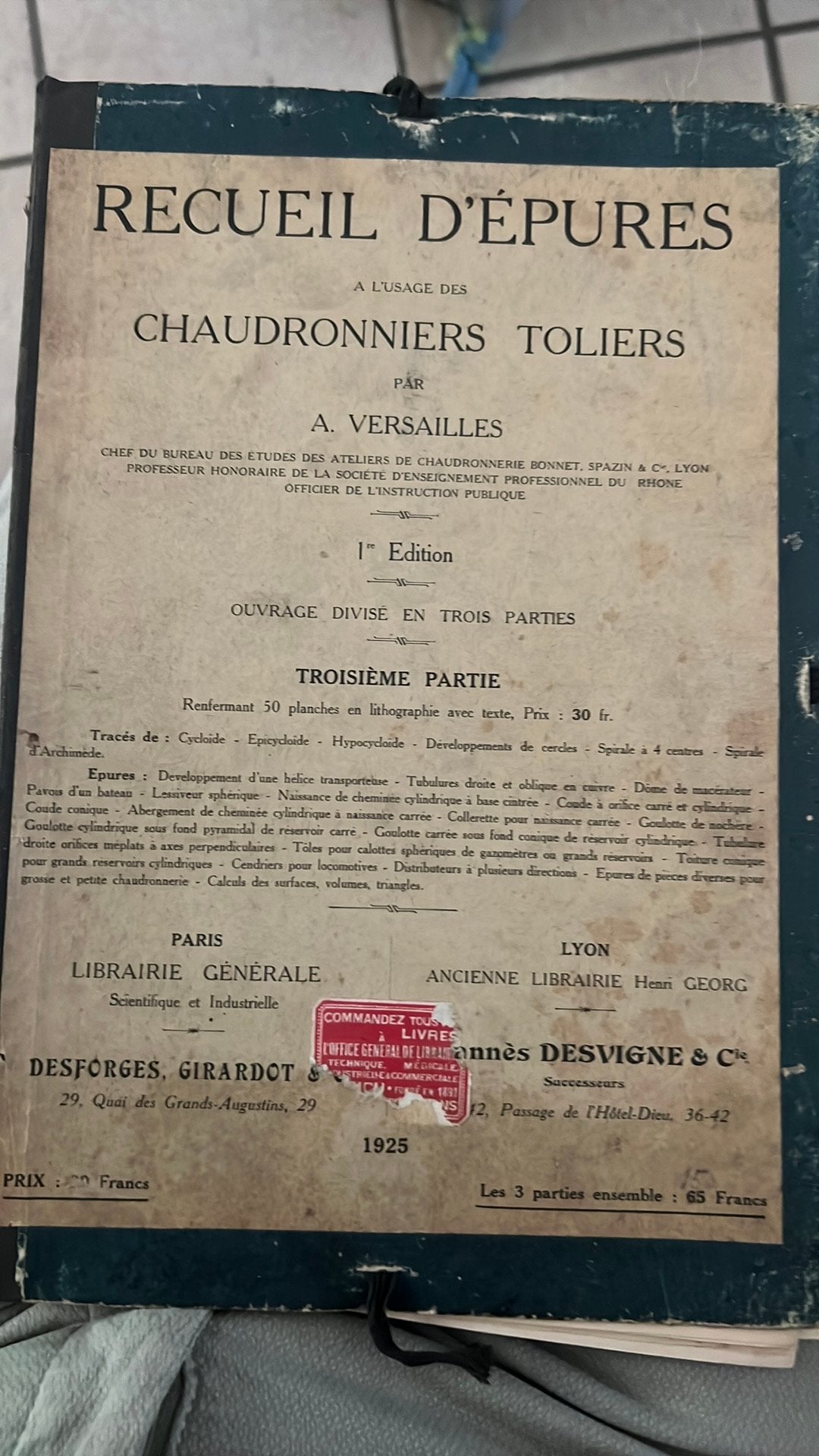 Recueil dépures chaudronniers toliers, Antiek en Kunst, Ophalen of Verzenden
