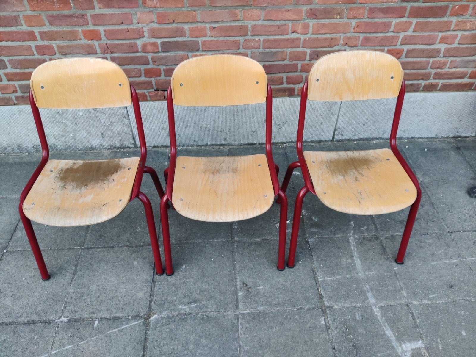 Kleine vintage schoolstoelen 12 stuks, Ophalen