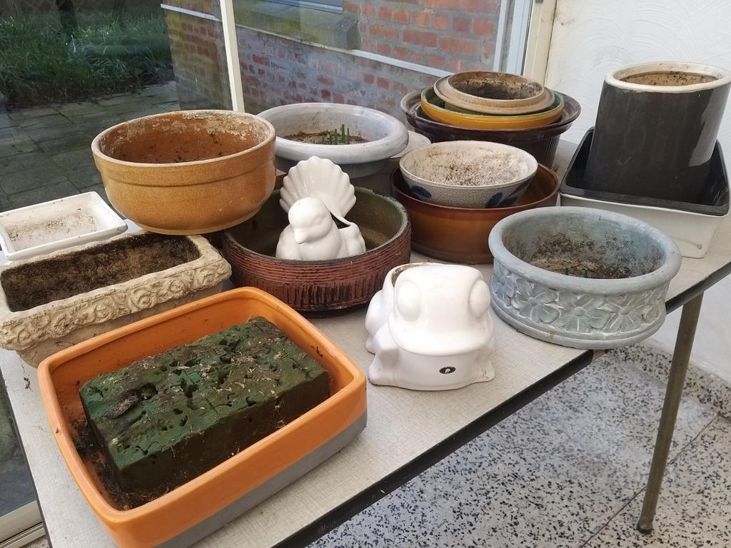 Aantal schalen voor bloemschikking, bonsai, ..., Tuin en Terras, Ophalen