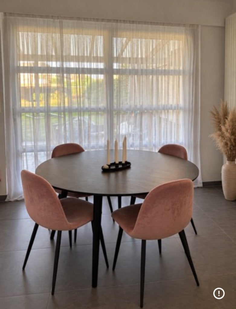Eettafel en stoelen, Maison & Meubles, 100 à 150 cm, Quatre personnes, Rond, Comme neuf
