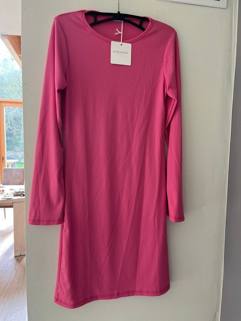 Estée Brown Paris fuchsia ribjurk maat L (valt klein) nieuw, Maat 42/44 (L), Nieuw, Ophalen of Verzenden, Estee brown