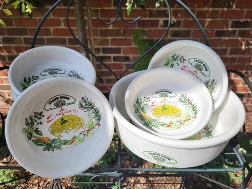 Prachtige Vintage Spaghettiset "Green House" – 7-delig, Ophalen, Vintage