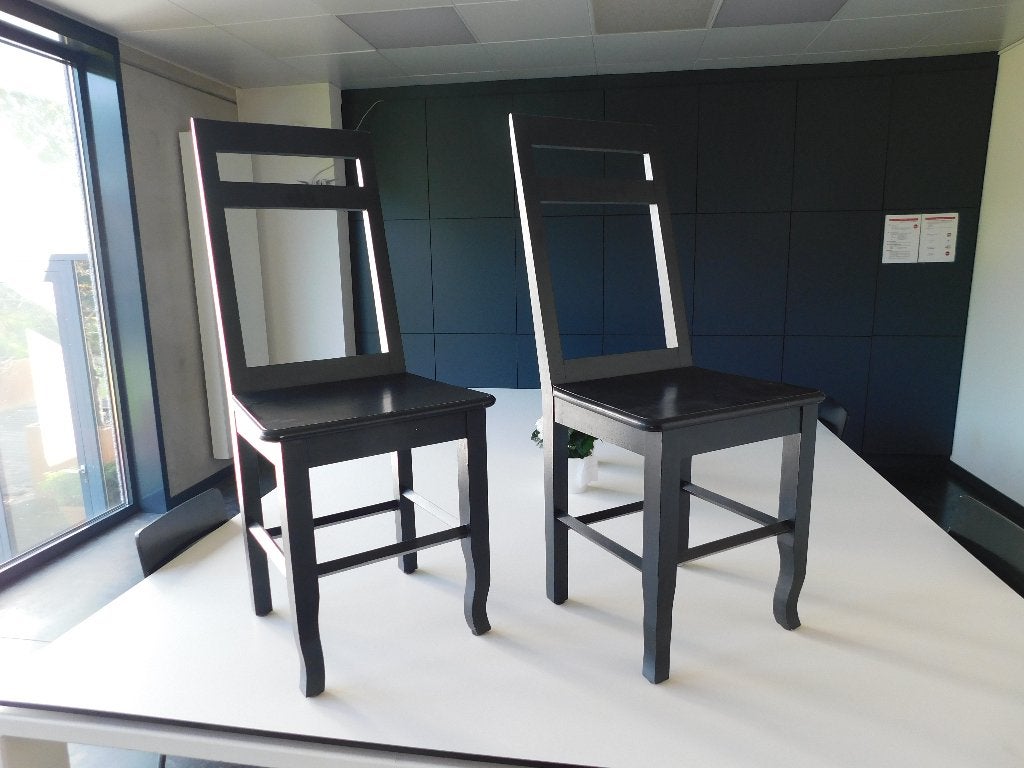 Partij sterke zwarte houten stoelen, Enlèvement, Comme neuf, Noir