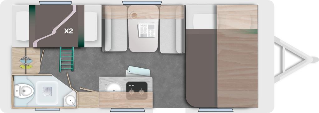 6 couchages dans moins de 5 mètres !, Caravanes & Camping, Caravanes, Entreprise, jusqu'à 6, 1000 - 1250 kg, Lit transversal, Grand lit