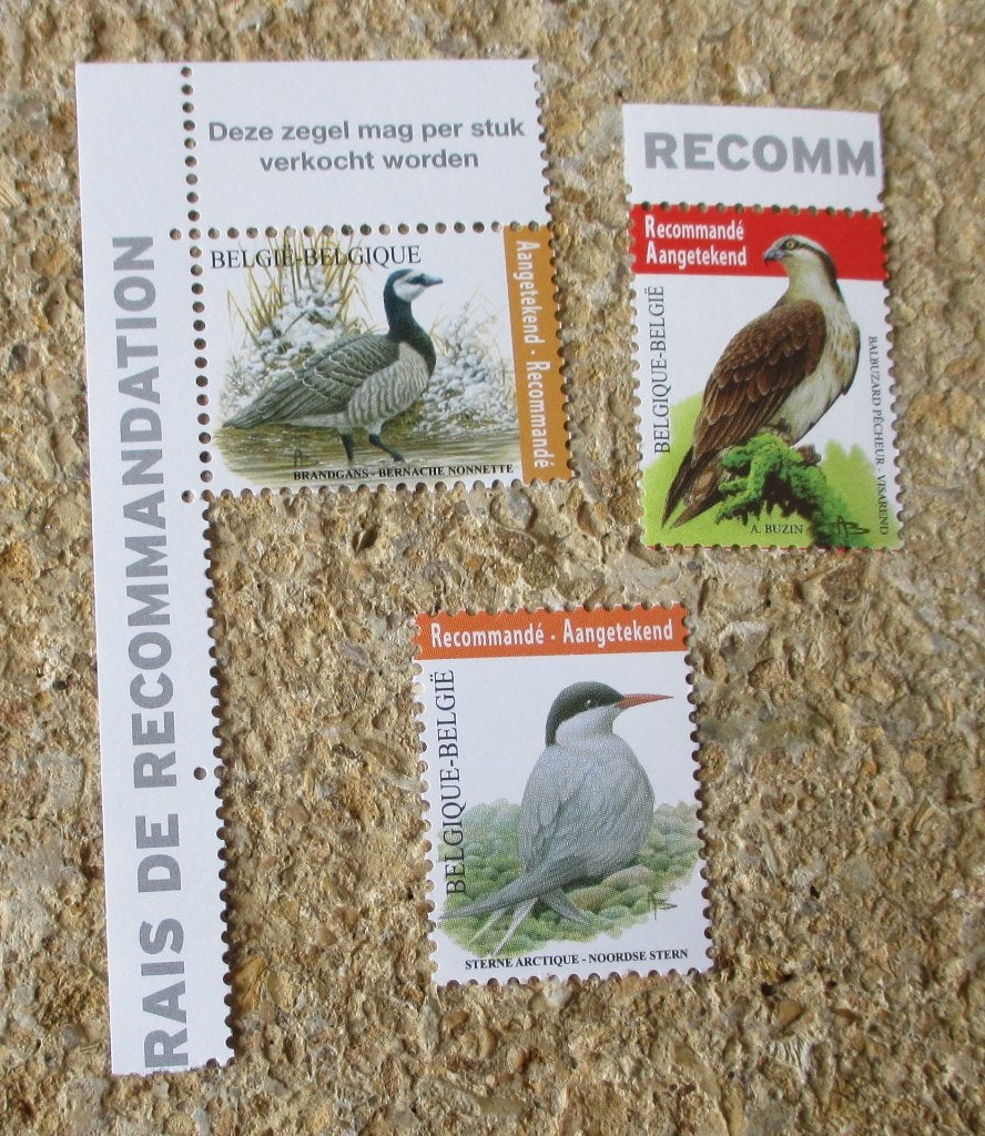 3 zegels voor aangetekende verzending, Frankeerzegel, Ophalen of Verzenden, Zonder stempel, Postfris