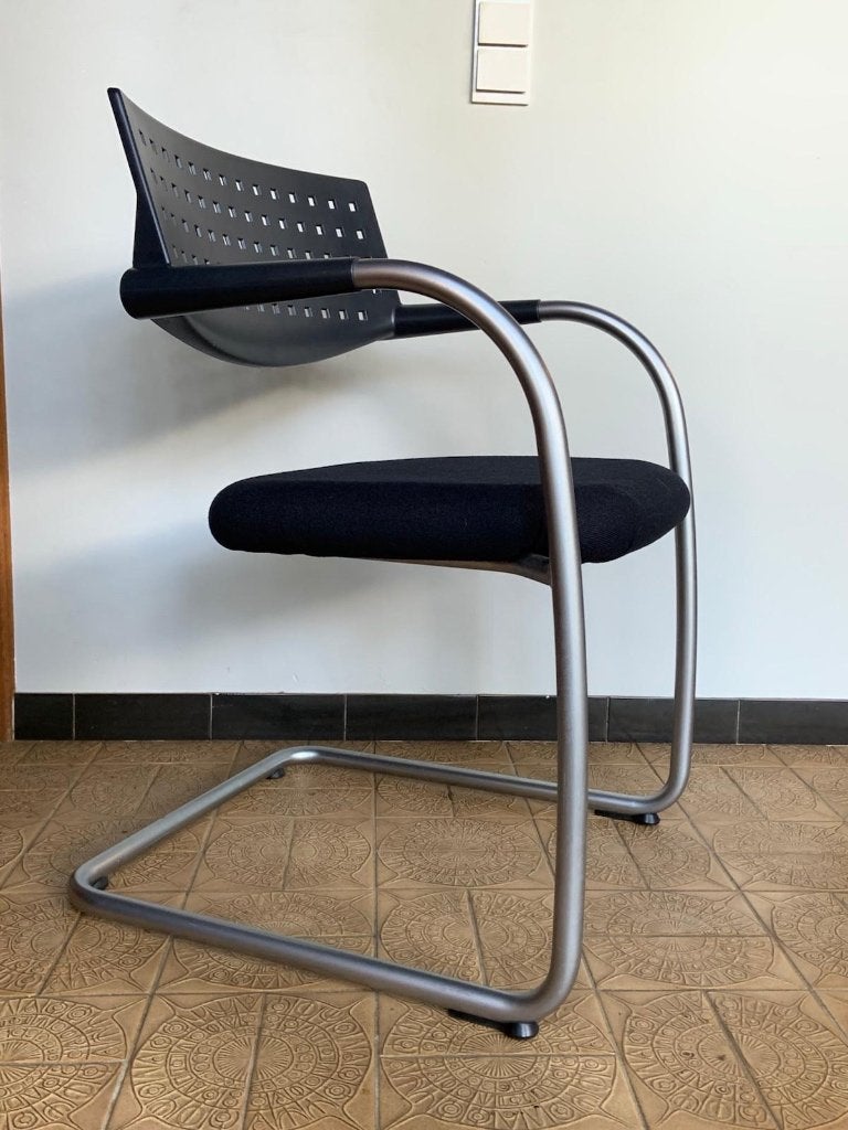 Vitra 6x Visavis stoelen, Huis en Inrichting, Stoelen, Ophalen, Zwart, Zo goed als nieuw, Vijf, Zes of meer stoelen