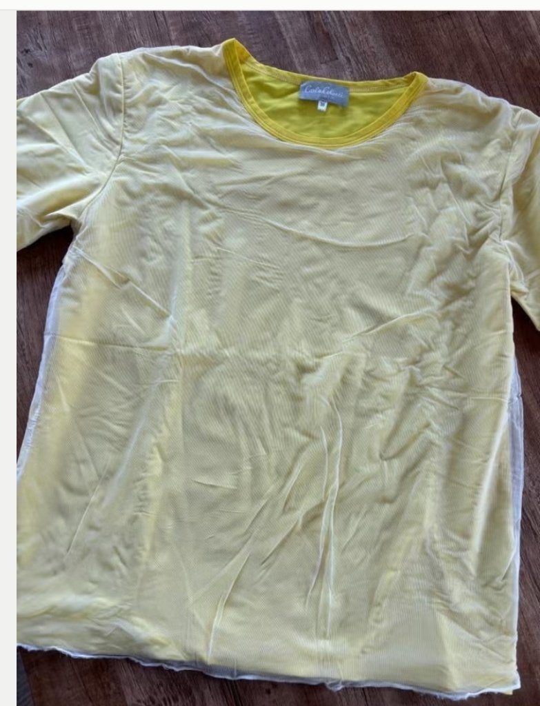 T shirt Carlo Colluci maat 38, Kleding | Dames, T-shirts, Maat 38/40 (M), Geel, Ophalen of Verzenden, Zo goed als nieuw