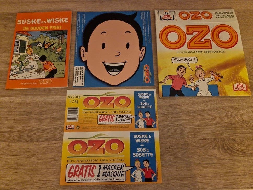 Reclame items Suske en Wiske , OZO , Doos , masker , strip, Enlèvement ou Envoi, Bob et Bobette, Comme neuf, Autres types