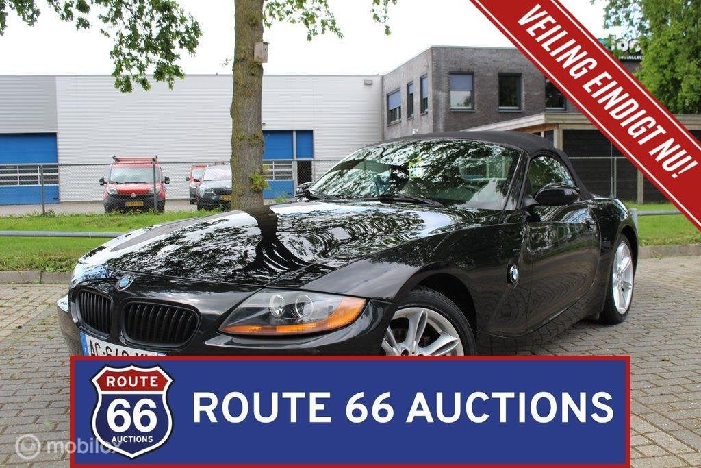 BMW Z4 2.0i | 2005 | Route 66 Auctions, Auto's, BMW, Gebruikt, Zwart, Bedrijf, Handgeschakeld
