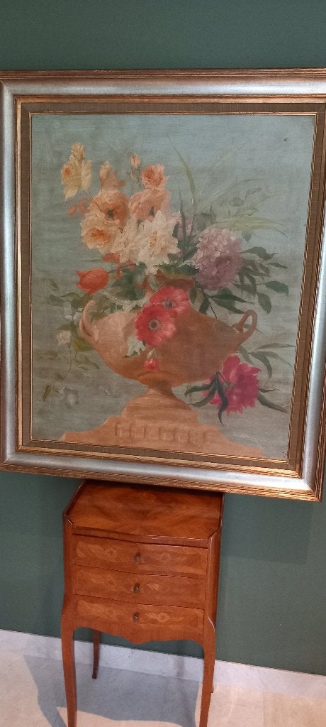 tableau nature morte aux fleurs, Enlèvement
