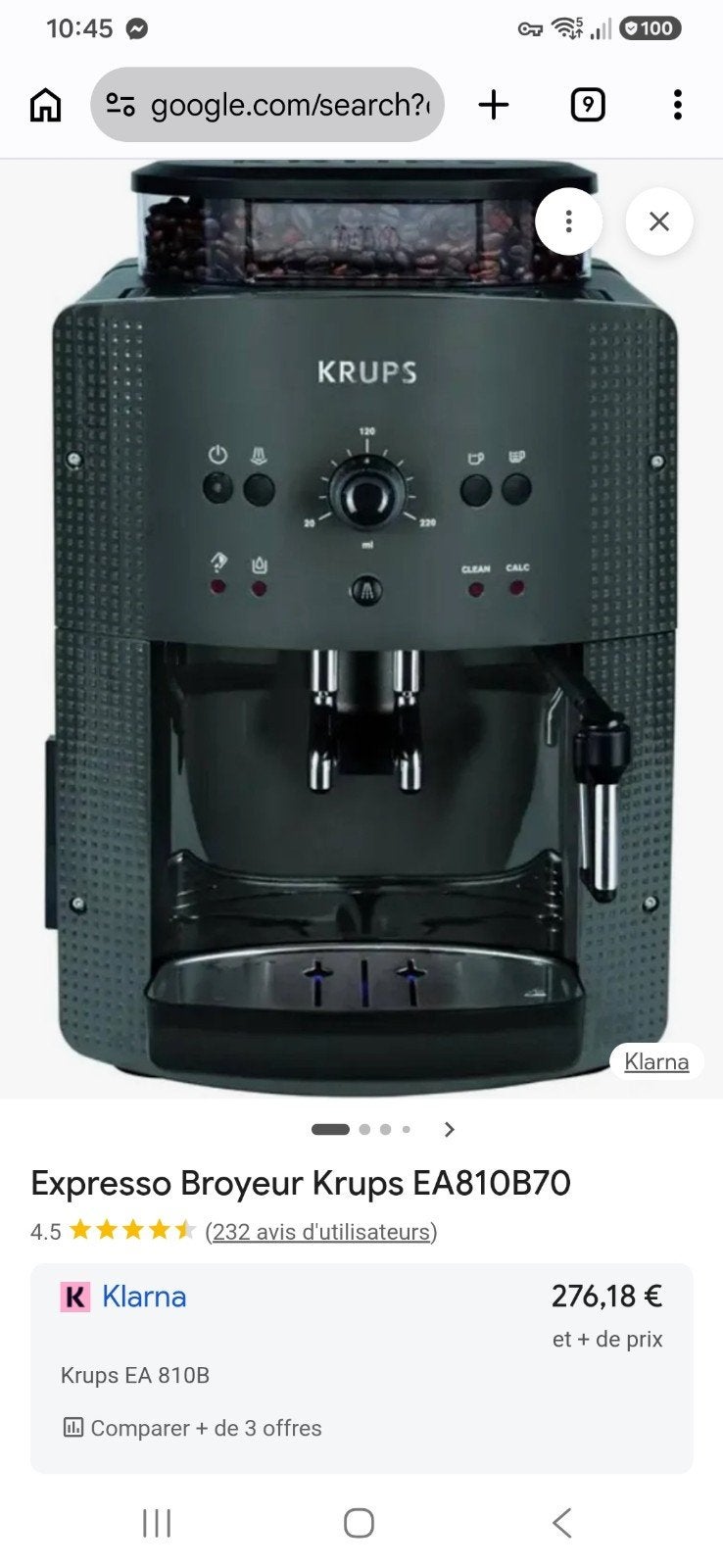 Krups-koffiemachine met bonen. Perfecte conditie., Ophalen, Nieuw, Koffiebonen