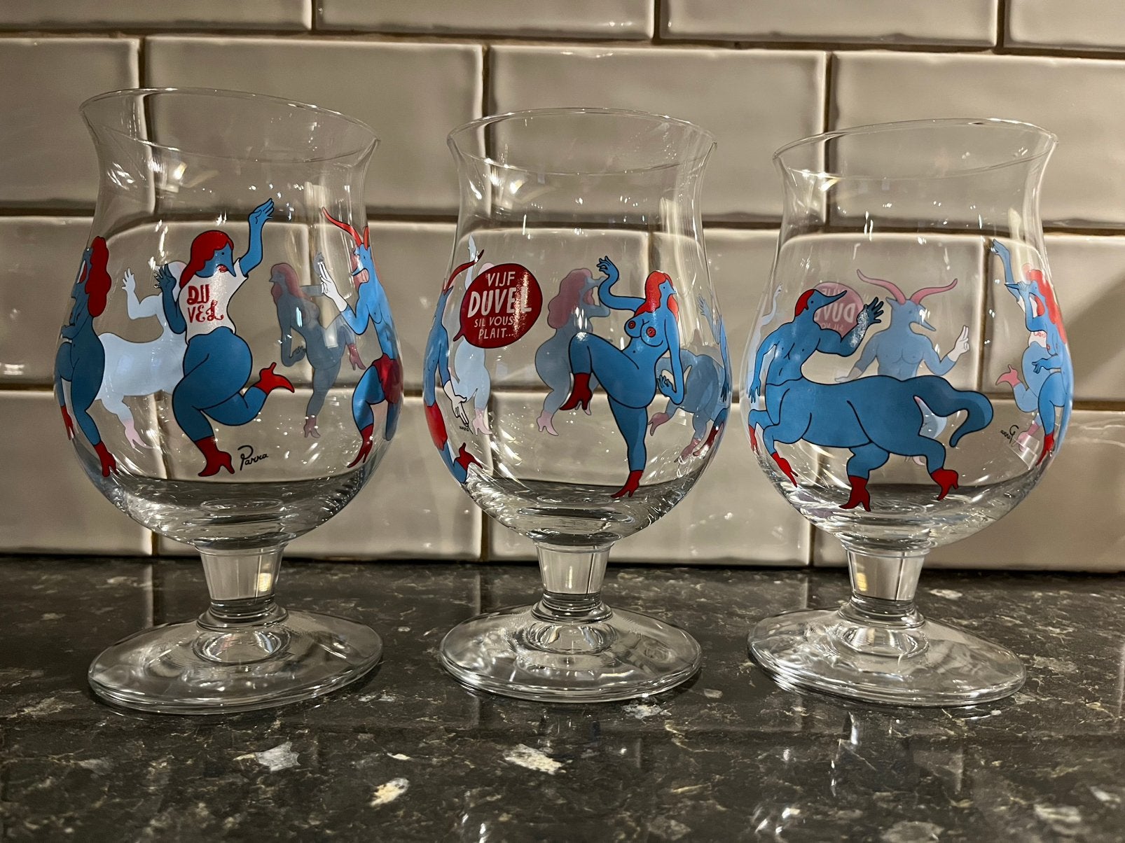 Duvel - Piet Parra (bieden per stuk!), Ophalen of Verzenden, Nieuw, Bierglas