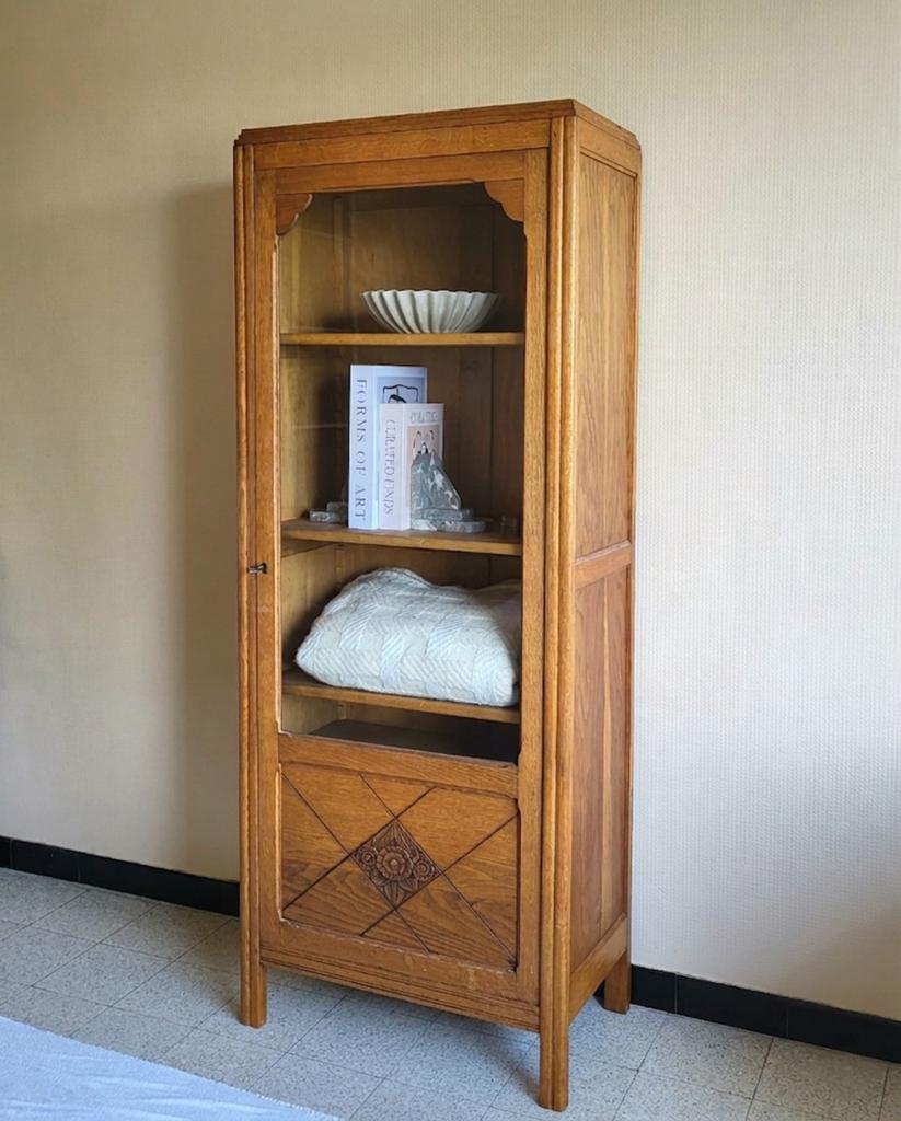Prachtige vintage/antieke art deco style vitrinekast!, Antiek en Kunst, Ophalen