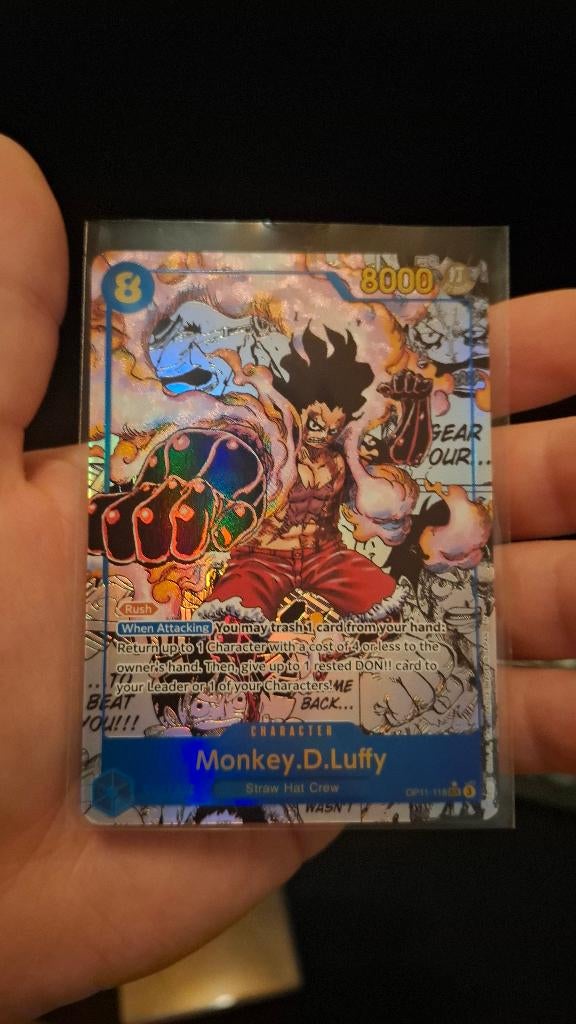 Monkey.D.Luffy Manga rare (OP11-118 SEC), Ophalen, Nieuw, Losse kaart, Foil