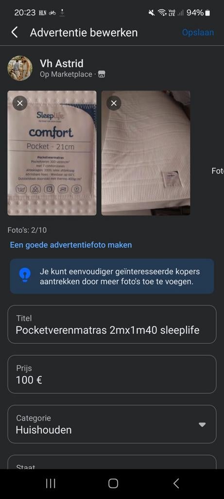 Matras sleeplife, Ophalen