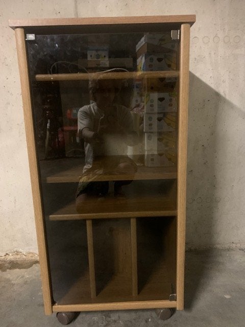 houten stereo kast, Enlèvement, Utilisé, Pièce tourne-disques