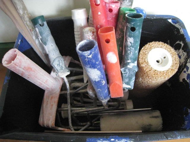 Équipement de peinture : 13 rouleaux à peinture, support et, Enlèvement, Rouleau à peinture