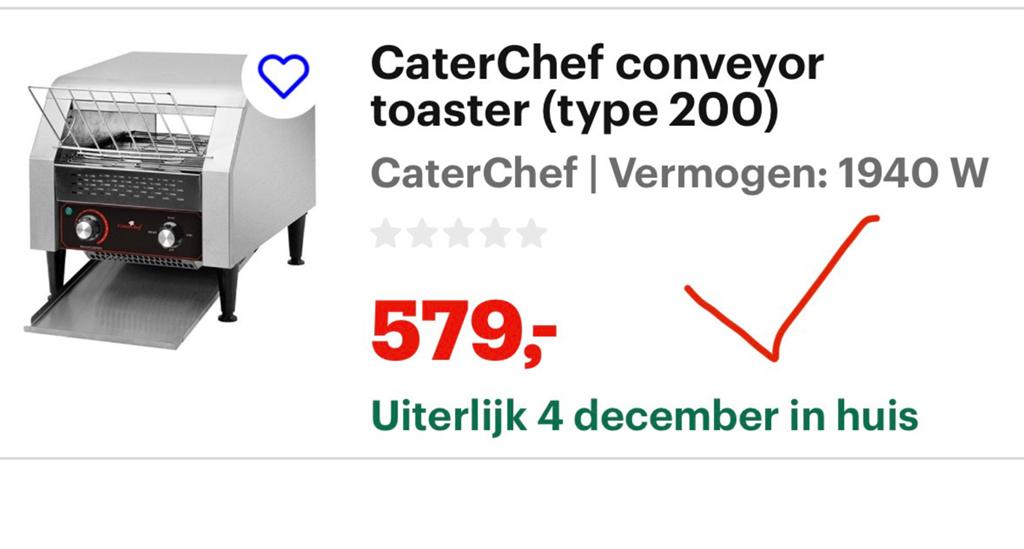 Toaster caterchef type 200, Electroménager, Grille-pain, Enlèvement, Comme neuf