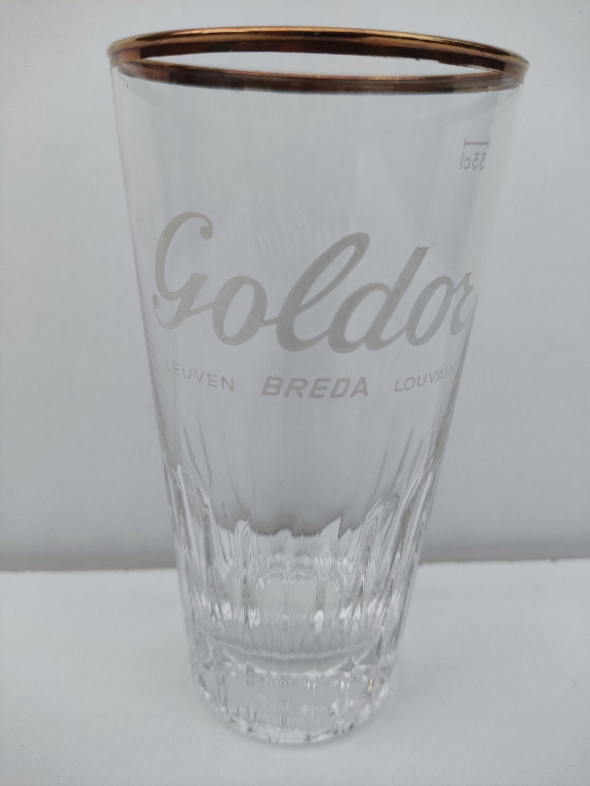 Vintage Goldor Bierglas – Leuven Breda Louvain (Jaren 50/60), Ophalen, Zo goed als nieuw, Bierglas