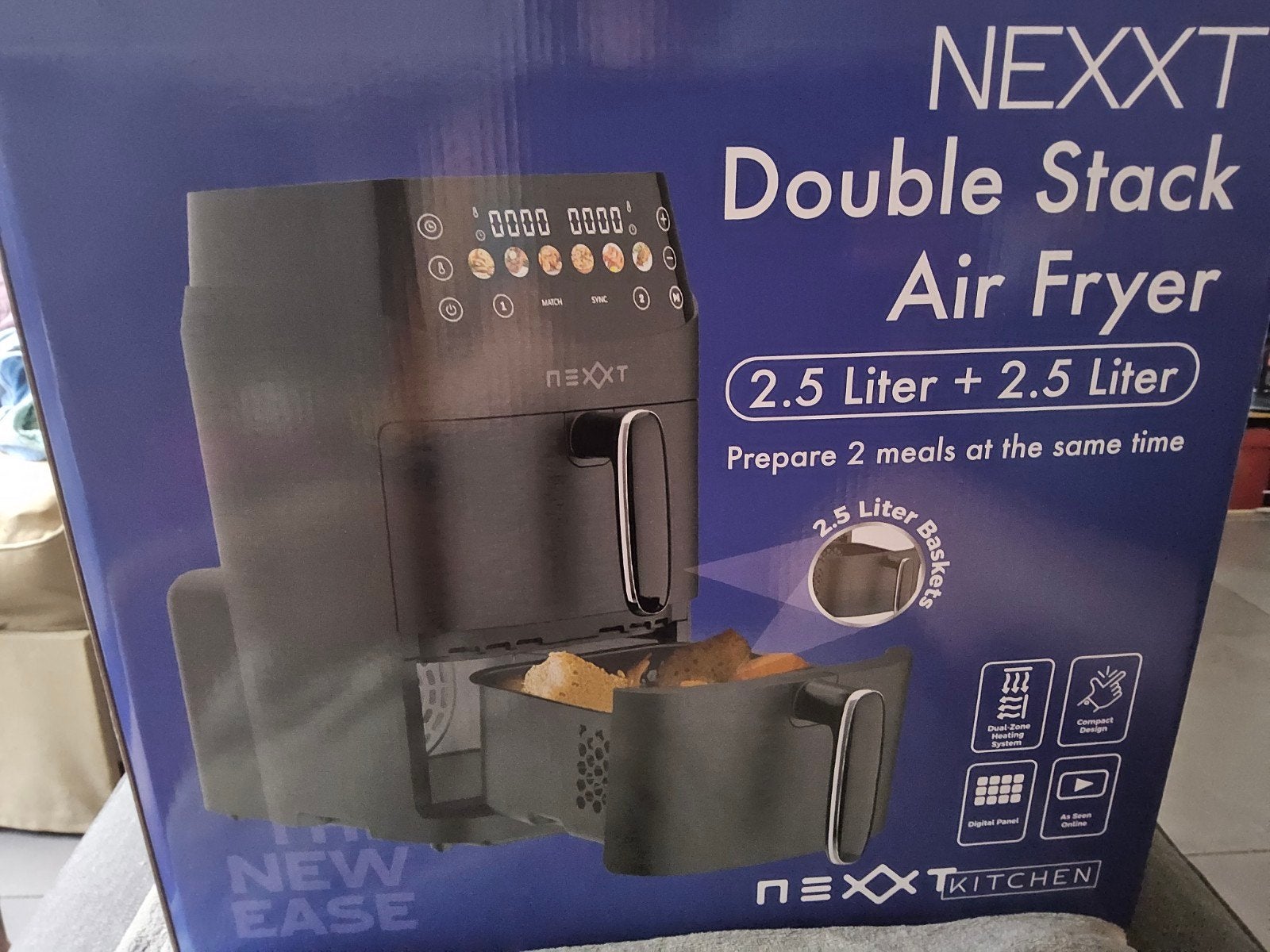 airfryer 2 manden, totaal 5liter nieuw, Elektronische apparatuur, Ophalen, Nieuw, Airfryer, 1500 gram of meer