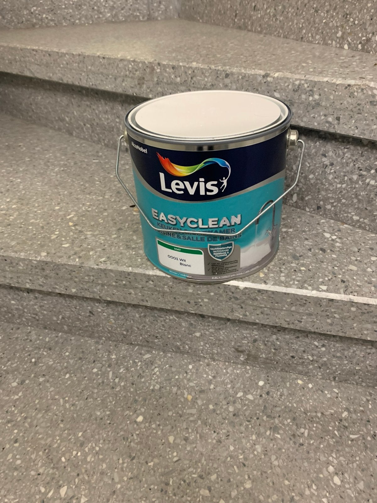 Levis muurverf easy clean wit 2,5 l, Doe-het-zelf en Bouw, Ophalen of Verzenden, Nieuw, Wit