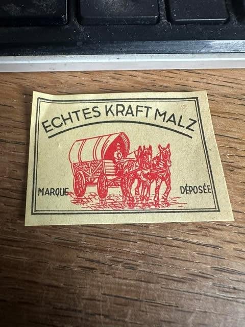 luciferdoos etiket label echte kraft malz, Boîtes ou marques d'allumettes, Info@echtkr.ma, Enlèvement ou Envoi, Comme neuf