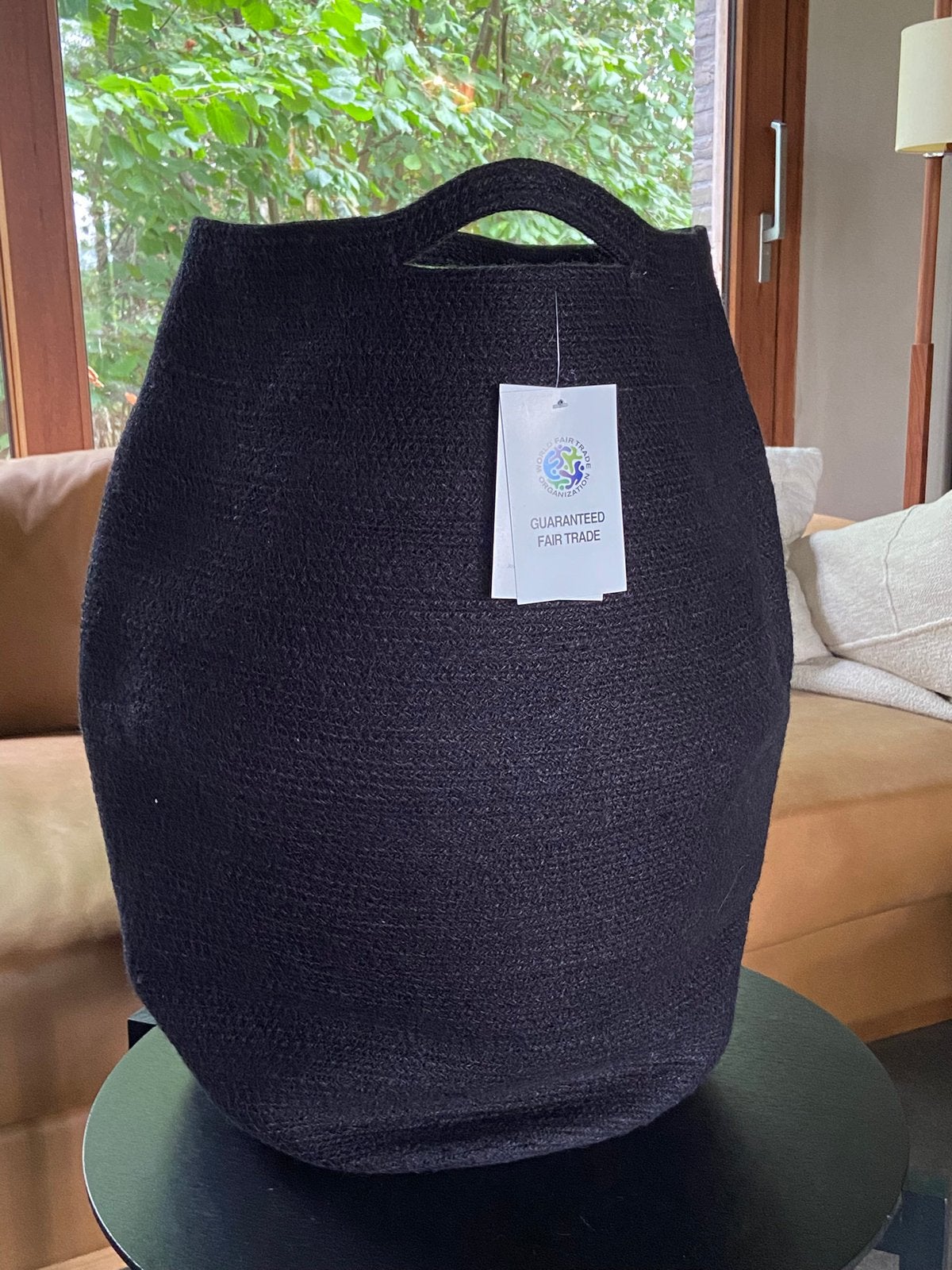 Nieuwe  zwarte 100% jute (was) mand, Fair trade., Ophalen, Mand, Nieuw, Handgemaakt