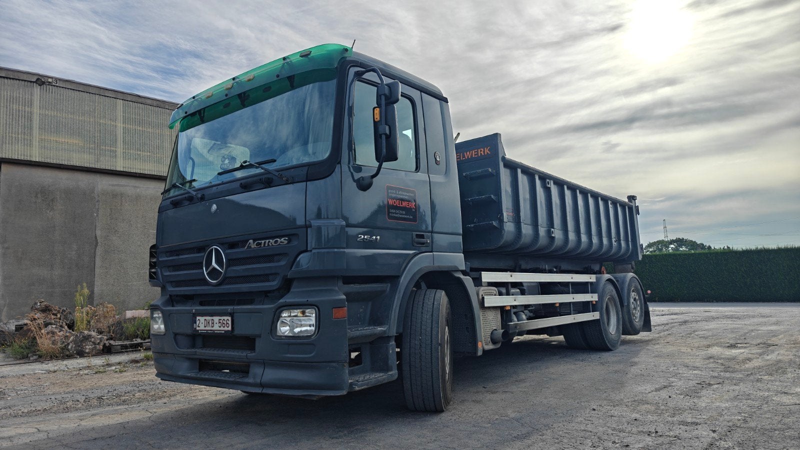 Mercedes Actros 2004 containerhaakarm, Autos, Argent ou Gris, Achat, Boîte manuelle, Diesel