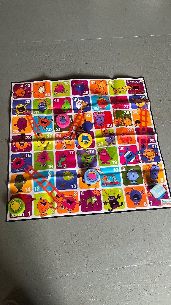 Jeu de l’oie géant Monsieur Madame, Trois ou quatre joueurs, Enlèvement, Comme neuf, Nathan