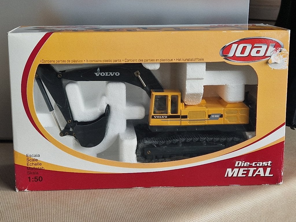 Joal 1:50 180 Volvo EC 650 graafmachine  miniatuur excavator, Verzenden, Zo goed als nieuw, Hijskraan, Tractor of Landbouw, Overige merken